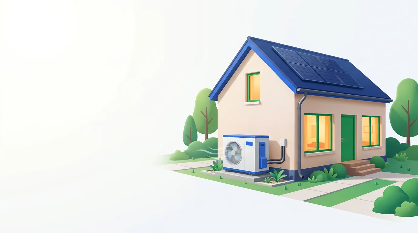 Buitenunit van een lucht-water warmtepomp tegen de gevel van een woning